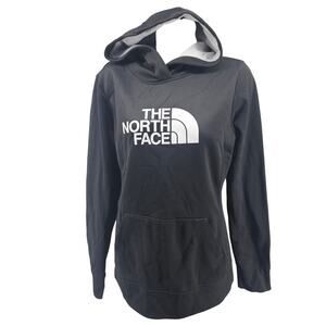 The North Face Black & white Tekno Logo Hoodie Hooded Sweatshirt Women's L 3862